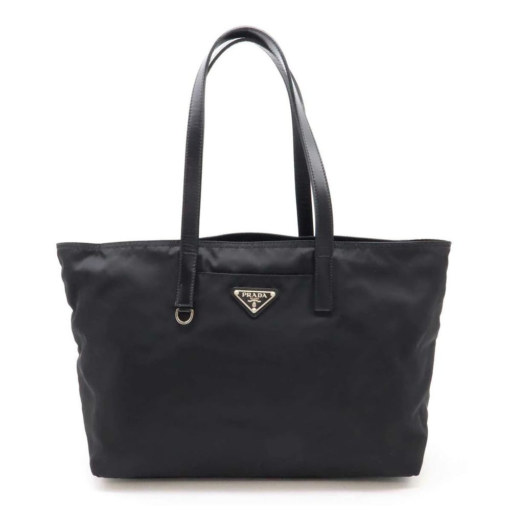 Prada Tote Tessuto Saffiano Bag Shoulder Leather NERO Black